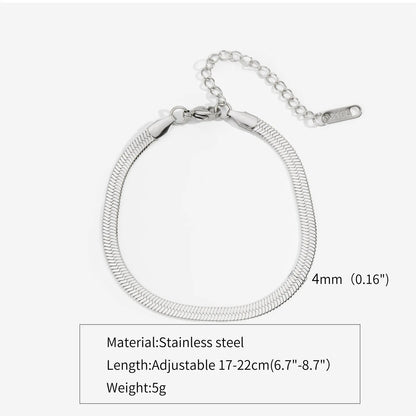 Hip Hop Stainless Steel Bracelet Gold Color Snake Chain Titanium Steel Bracelet For Women Men Fashion Jewelry Accessories