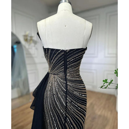 Serene Hill Dubai Green Beaded Mermaid High Split Evening Dresses 2025 Prom  For Party LA72090 Customized