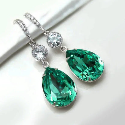2025 New Colorful Crystal Zircon Bridal Earrings, European and American Personalized Fashion Trend, High End Jewelry
