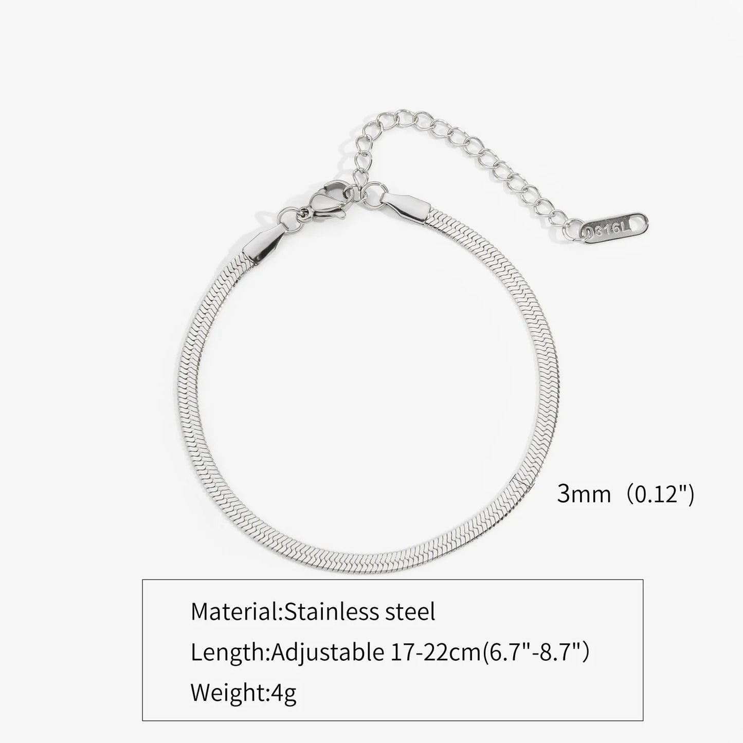 Hip Hop Stainless Steel Bracelet Gold Color Snake Chain Titanium Steel Bracelet For Women Men Fashion Jewelry Accessories