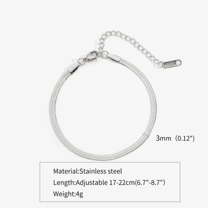 Hip Hop Stainless Steel Bracelet Gold Color Snake Chain Titanium Steel Bracelet For Women Men Fashion Jewelry Accessories
