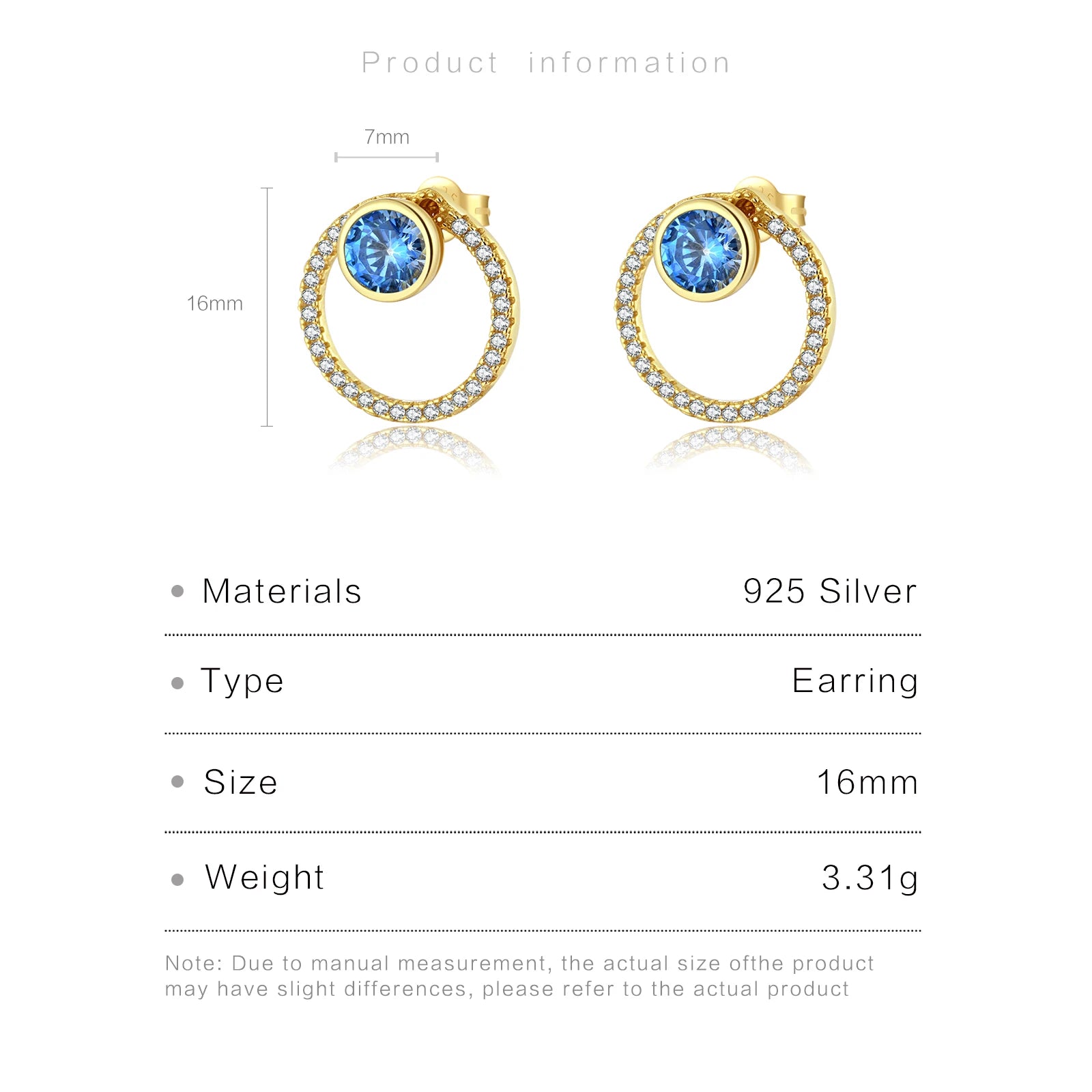DPLAOPA 925 Sterling Silver Blue Crystal CZ Circle Pendant Zircon Move Triple In 3 Wearing Necklace Luxury Fine Jewelry