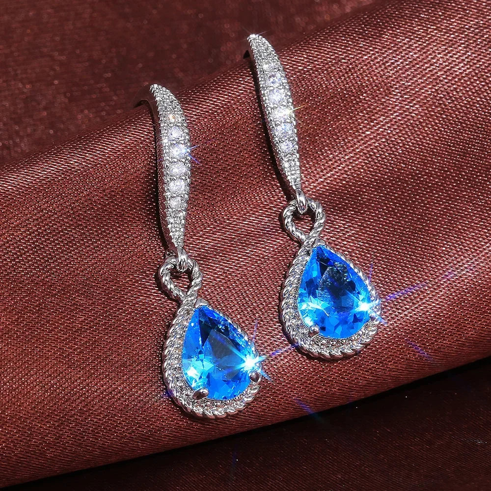 2025 New Colorful Crystal Zircon Bridal Earrings, European and American Personalized Fashion Trend, High End Jewelry