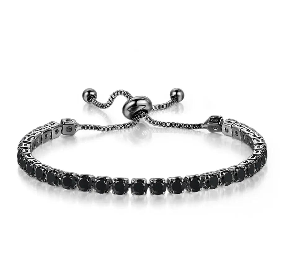 Adjustable Colorful Birthstone Tennis Bracelets for Women 4MM Crystal Bangle Girls Hand Chain Trend Jewelry Accessories H133