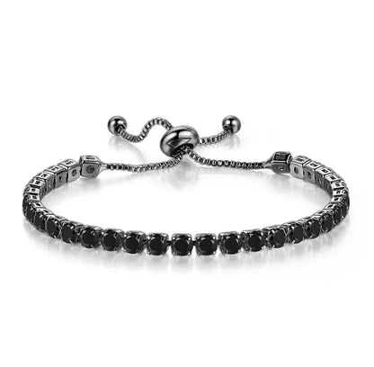 Adjustable Colorful Birthstone Tennis Bracelets for Women 4MM Crystal Bangle Girls Hand Chain Trend Jewelry Accessories H133