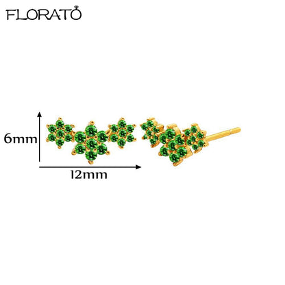 925 Sterling Silver Needle Luxury Green Zircon Pendant Earrings Trend Gold Color Small Hoop Earrings for Women Fashion Jewelry