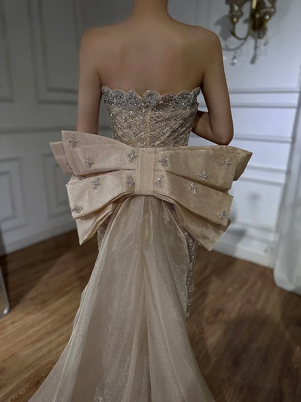 Serene Hill 2025 Nude Saudi Arabic Evening Dresses With Beaded Tassel Dress For Formal Occasion LA72730 Customized