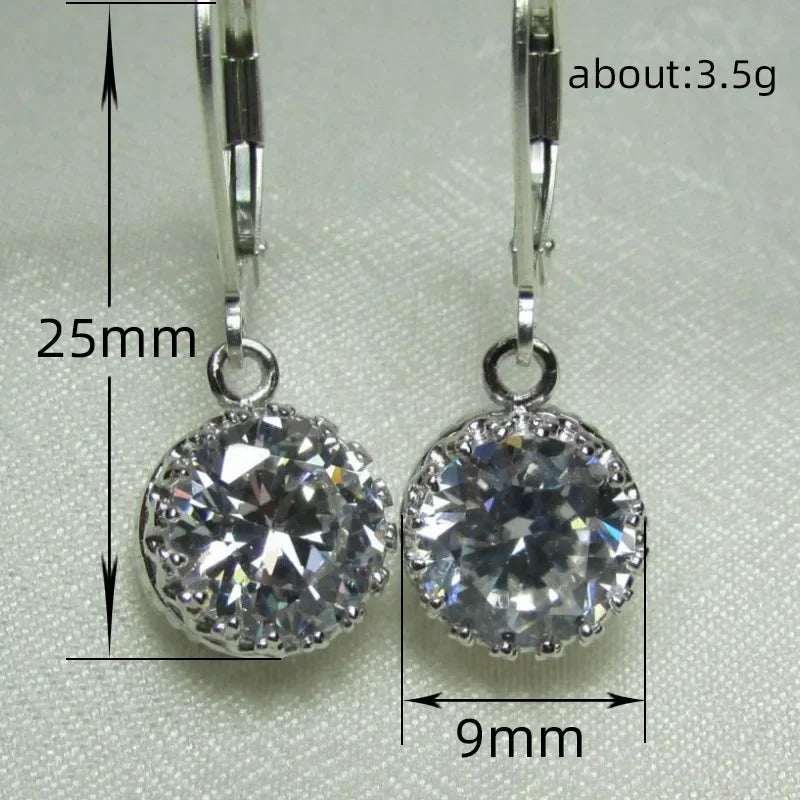 2025 New Colorful Crystal Zircon Bridal Earrings, European and American Personalized Fashion Trend, High End Jewelry