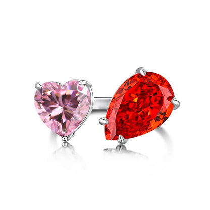 EUREKA 925 Sterling Silver Crushed Ice Cut Lab Pink Sapphire Gemstone Ring For Women Wedding Engagement Jewelry