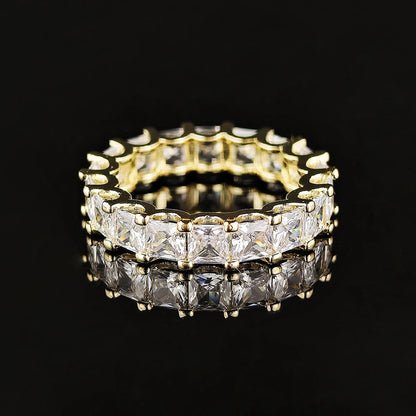 Luxury Designer Trendy Gold Color Eternity Band Gold Plated Ring for Women Free Items Gift Jewelry Wholesale Moonso Z84