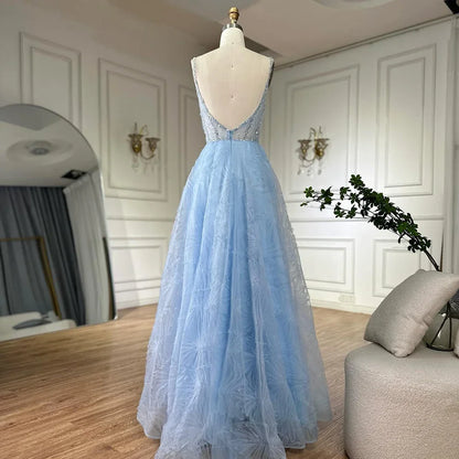 Serene Hill 2025 Arabic Sage Green  Spaghetti Strap Backless A-Line Prom Dress for  | Wedding Party LA72636 Customized