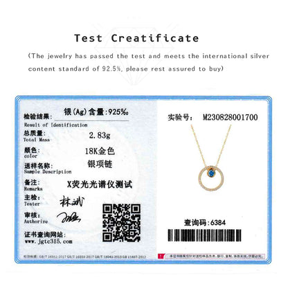 DPLAOPA 925 Sterling Silver Blue Crystal CZ Circle Pendant Zircon Move Triple In 3 Wearing Necklace Luxury Fine Jewelry