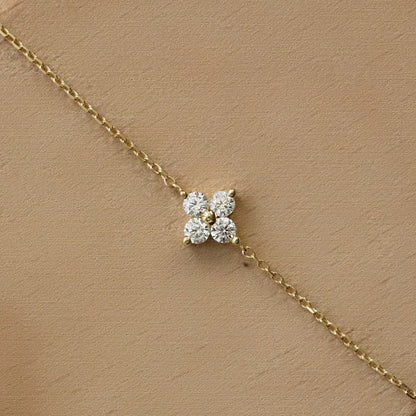 CCFJOYAS 100% 925 Sterling Silver Mini Flower Zircon Bracelet for Girl Minimalist 18k Gold Plated Lucky Bracelet Fine Jewelry