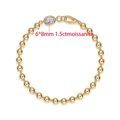 TFGLBU New Full Excellent Cut Moissanite Bracelet for Woman 18k Gold Plated Bangle S925 Sterling Silver Jewelry Party Wholesale