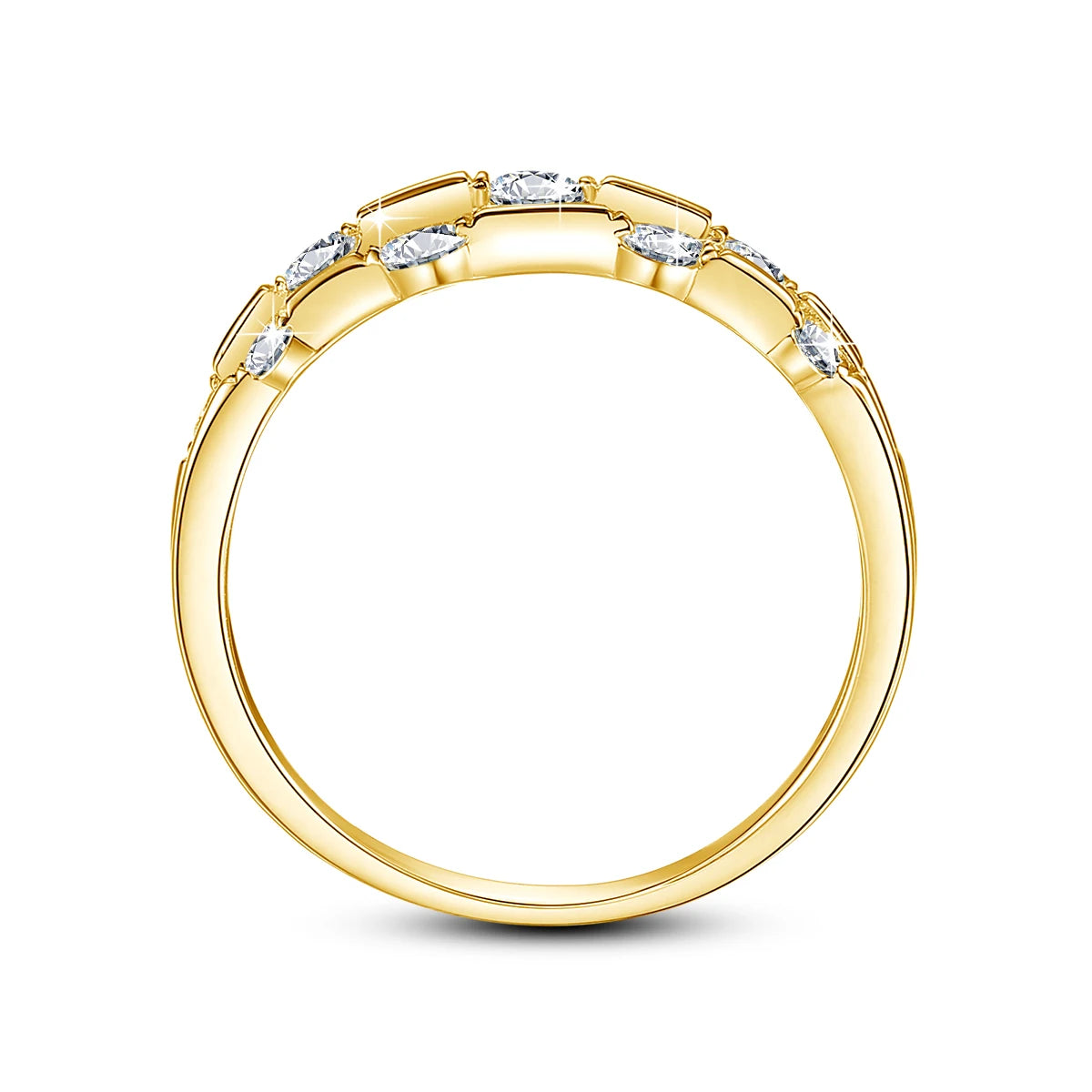 Certificated Moissanite Rings For Women Solid 925 Sterling Silver Eternity Band Wedding Jewelry Gift For Girl Pass Diamond Test