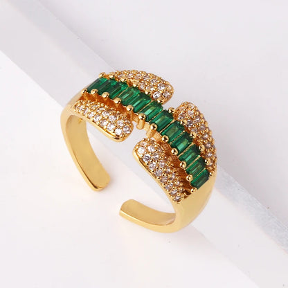 Fashion Green Cubic Zirconia 18K Gold Plated Emerald Crystal For Women Charm Bling Luxury CZ Zircon Jewelry New