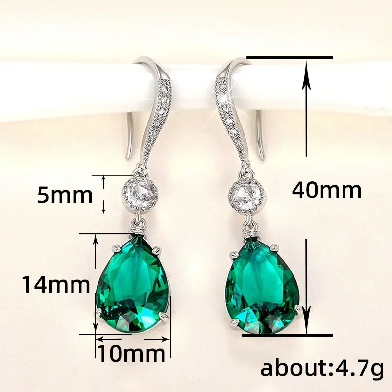 2025 New Colorful Crystal Zircon Bridal Earrings, European and American Personalized Fashion Trend, High End Jewelry