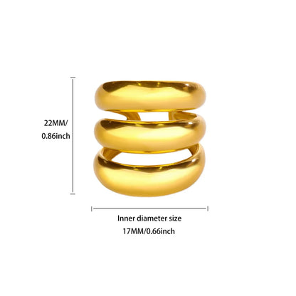 Stainless Steel Irregular Wave Rings For Women Creative Gold Color Adjustable Open Ring Female Jewelry Punk Rapper Anillos Gifts