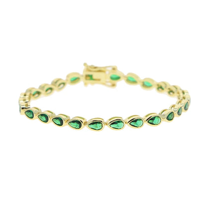 Various Shaped Geometric Bezel Cubic Zirconia 5A CZ Tennis Chain Bracelet Classic Fashion Women Jewelry