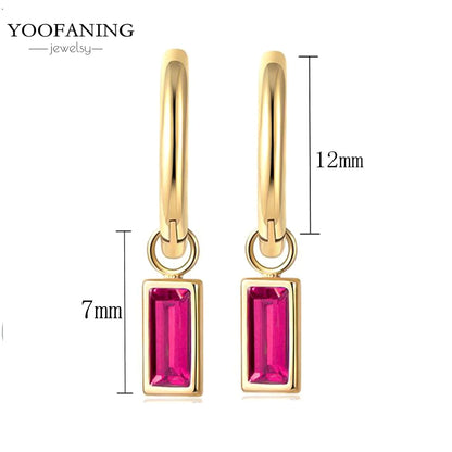 925 Sterling Silver Ear Needle Fashion Exquisite Hoop Earrings  Classic Rose Red Series Earrings for Women Patty Jewelry Gift