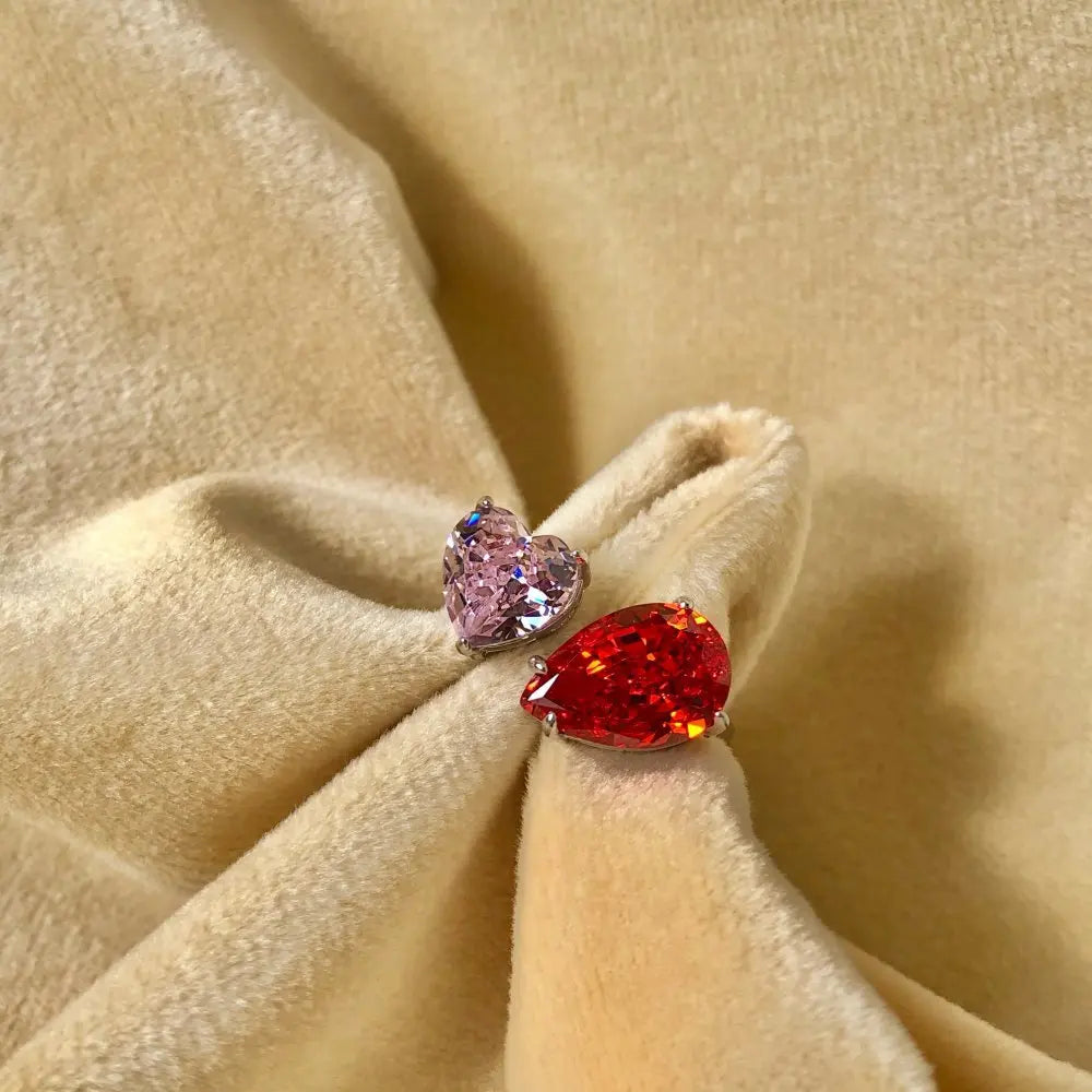 EUREKA 925 Sterling Silver Crushed Ice Cut Lab Pink Sapphire Gemstone Ring For Women Wedding Engagement Jewelry