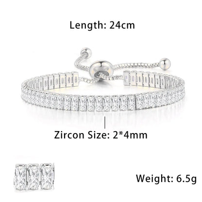Fashionable Zircon Tennis Bracelets for Women Dazzling Various Shape Crystal Chain on Hand Trend Sexy Party Accessories Jewelry