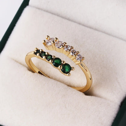 Fashion Green Cubic Zirconia 18K Gold Plated Emerald Crystal For Women Charm Bling Luxury CZ Zircon Jewelry New