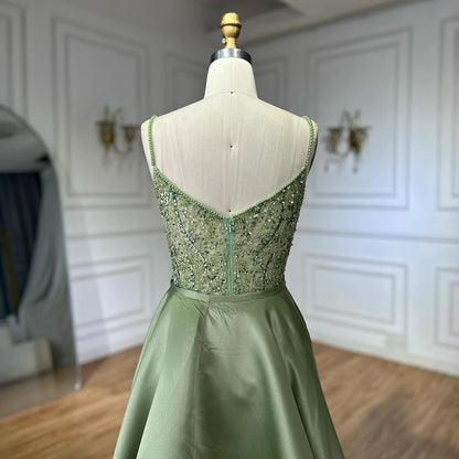 Sage Green Beaded Evening Dresses Gowns with Detachable Overskirt for Party LA72733A 2025 Customized Serene Hill