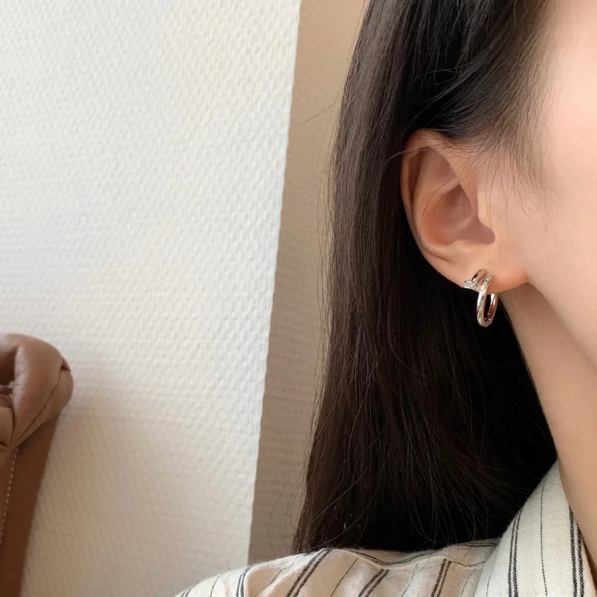 XINYI Plated Zircon Round Circle Hoop Earring for Women Minimalist Trendy Accessories Party Wedding Jewelry gifts