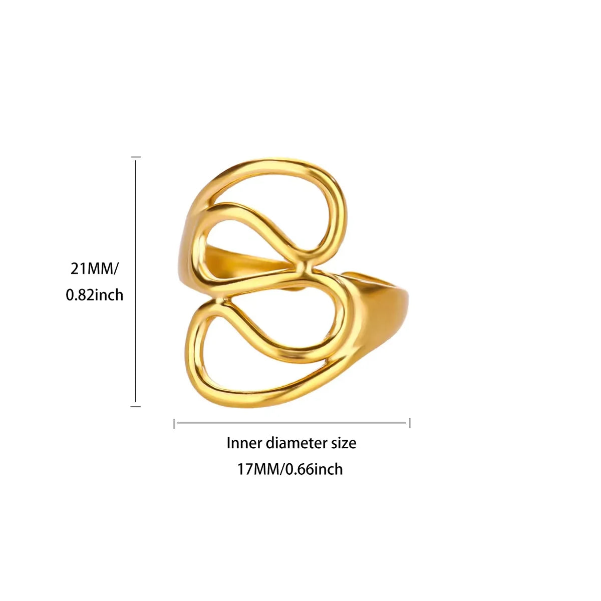 Stainless Steel Irregular Wave Rings For Women Creative Gold Color Adjustable Open Ring Female Jewelry Punk Rapper Anillos Gifts