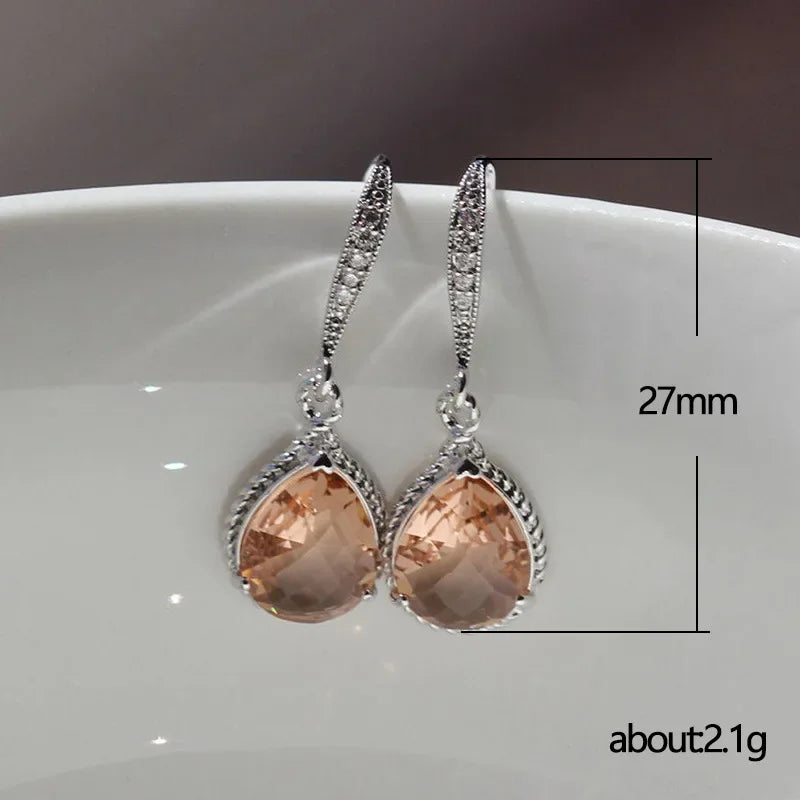 2025 New Colorful Crystal Zircon Bridal Earrings, European and American Personalized Fashion Trend, High End Jewelry