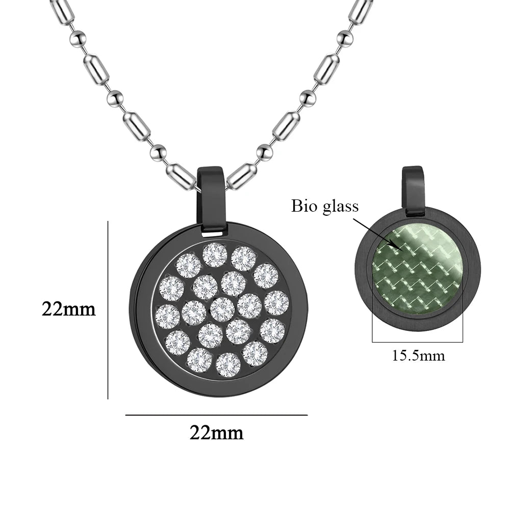 Fashion Necklace Natural Stone Pendants Stainless Steel Abalone Zircon Healing Balance Jewelry with Box Women Gift