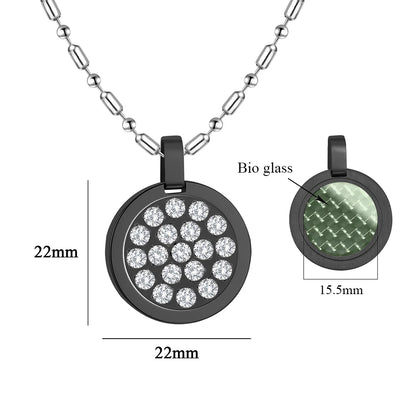Fashion Necklace Natural Stone Pendants Stainless Steel Abalone Zircon Healing Balance Jewelry with Box Women Gift