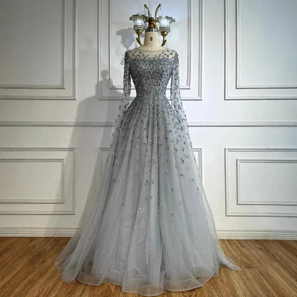 Luxury Elegant Turquoise Evening Dress Gown with Cape  for Formal Occasion 2025 LA72965 Serene Hill Customized
