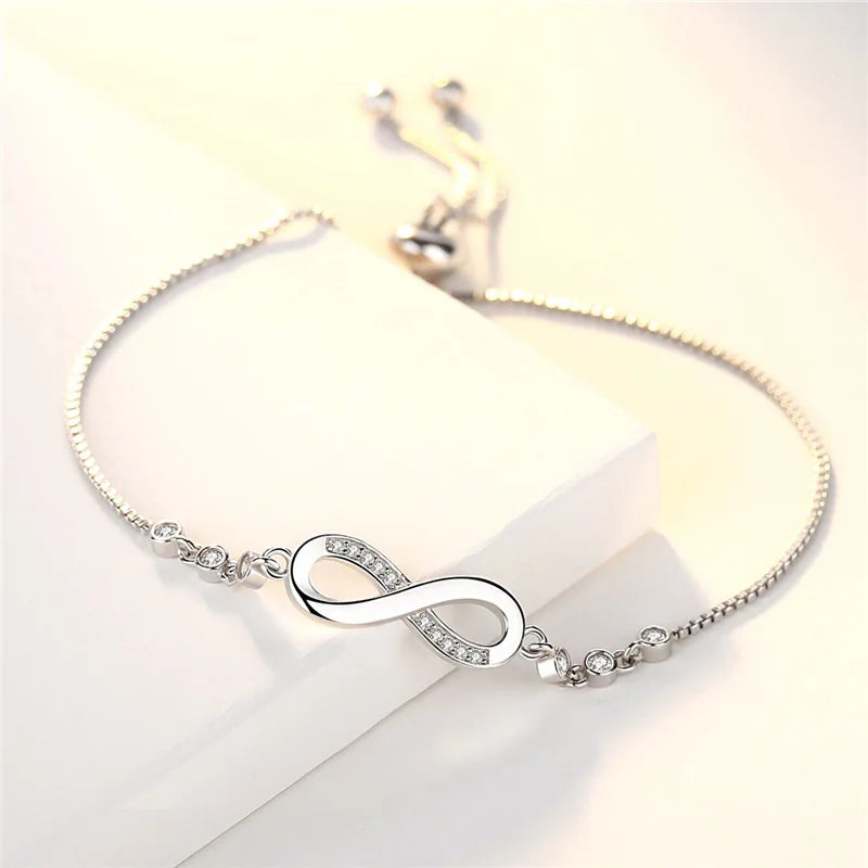 925 Sterling Silver luxury Crystal Bracelets for Women Fashion Street Versatile Jewelry Party Wedding Accessories Christmas Gift