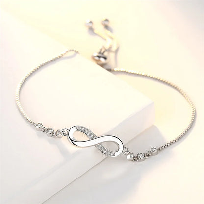 925 Sterling Silver luxury Crystal Bracelets for Women Fashion Street Versatile Jewelry Party Wedding Accessories Christmas Gift