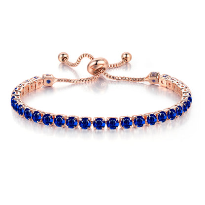 Adjustable Colorful Birthstone Tennis Bracelets for Women 4MM Crystal Bangle Girls Hand Chain Trend Jewelry Accessories H133