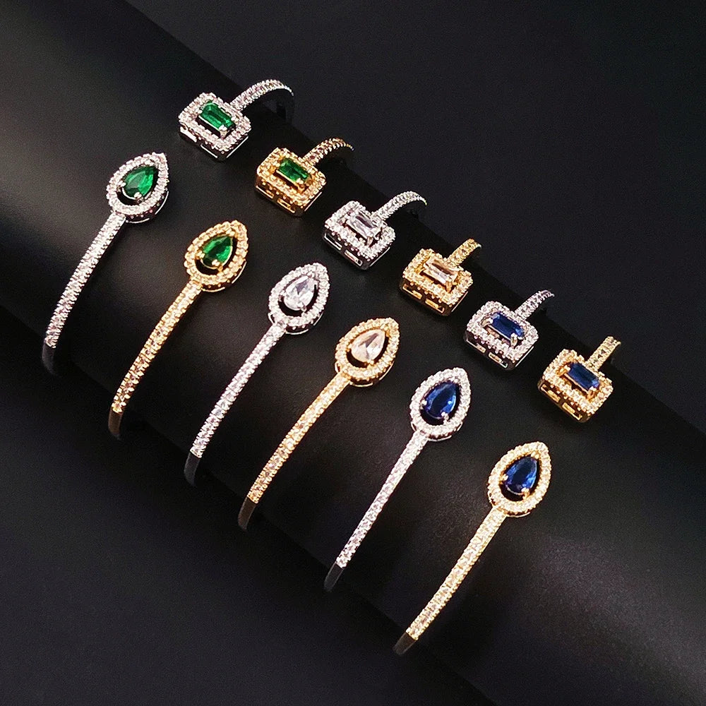 2025 Trendy Snake Punk Pear Shape Silver Color on Hand Adjustable Open Bangle for Women Anniversary Gift Jewelry Wholesale S5214