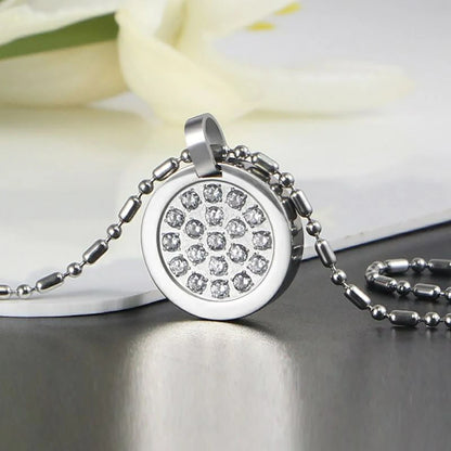 Fashion Necklace Natural Stone Pendants Stainless Steel Abalone Zircon Healing Balance Jewelry with Box Women Gift