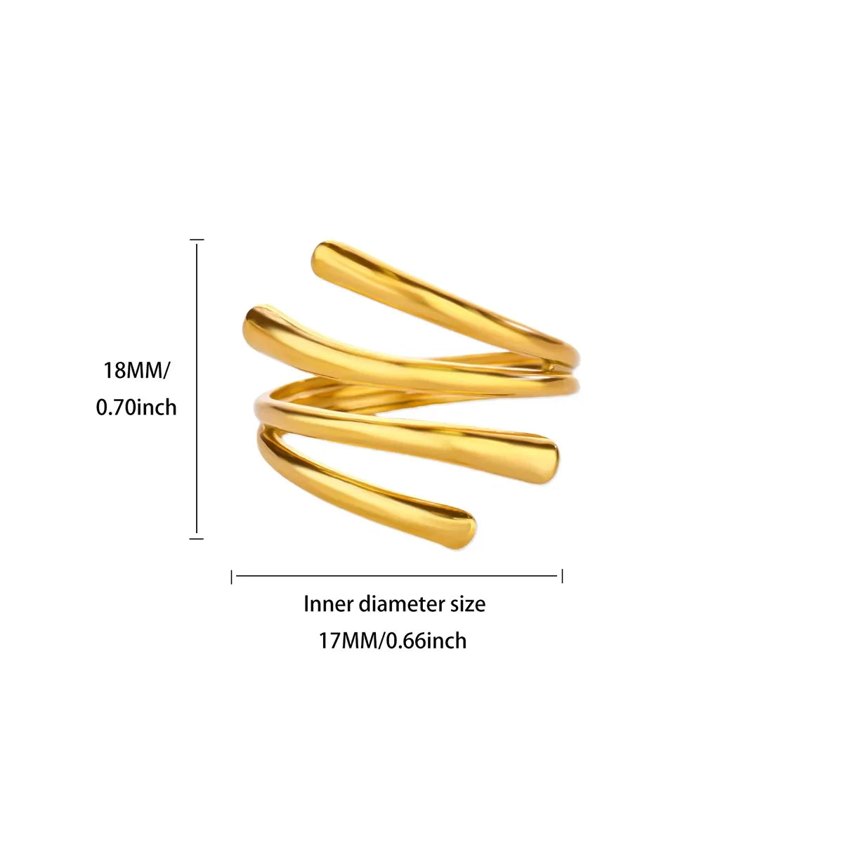 Stainless Steel Irregular Wave Rings For Women Creative Gold Color Adjustable Open Ring Female Jewelry Punk Rapper Anillos Gifts