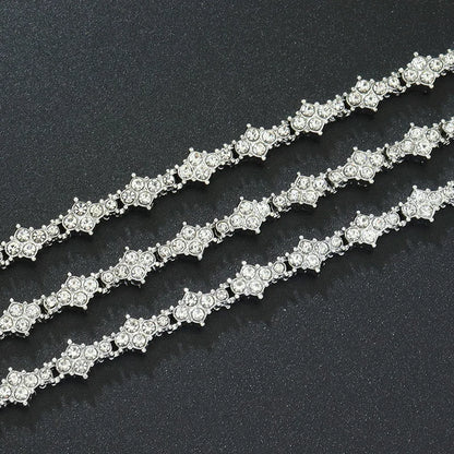 Round Stone Star Cubic Zirconia Bracelet Hip-Hop Jewelry For Men Shiny Elegant Fashion Accessory Classic  Gift For Birthday