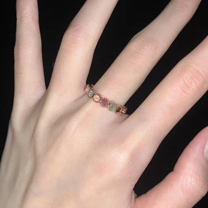 925 Sterling Silver Open Finger Ring Elegant Rose Pink Shining Dazzling Stackable For Women Jewelry Gift Dropship Wholesale