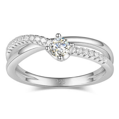 Certificated Moissanite Rings For Women Solid 925 Sterling Silver Eternity Band Wedding Jewelry Gift For Girl Pass Diamond Test