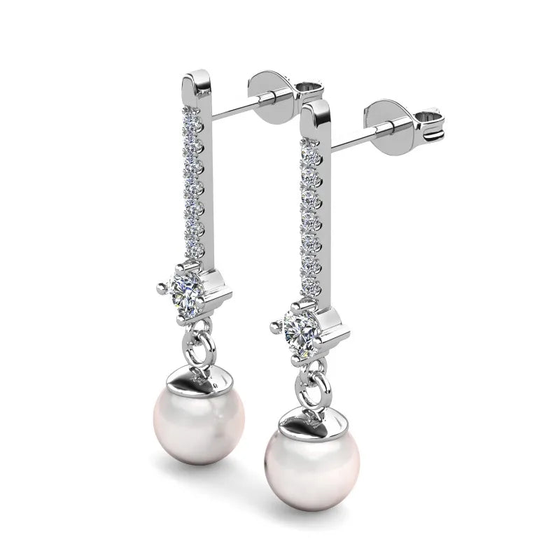 Daisini 925 Sterling Silver Swarovski Crystals and Pearl 2025 Fashionable Bridal Wedding Sparkling Light Luxury Elegant Jewelry