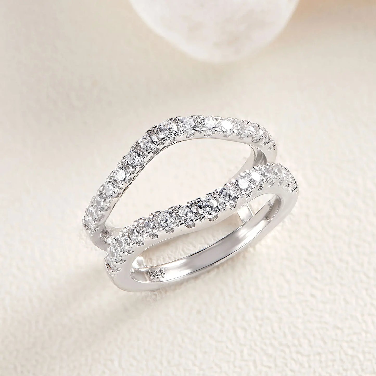 Newshe 925 Sterling Silver Moissanite Rings for Women Engagement Wedding Band Simulated Diamond Jewelry Luxury Enhancer Ring