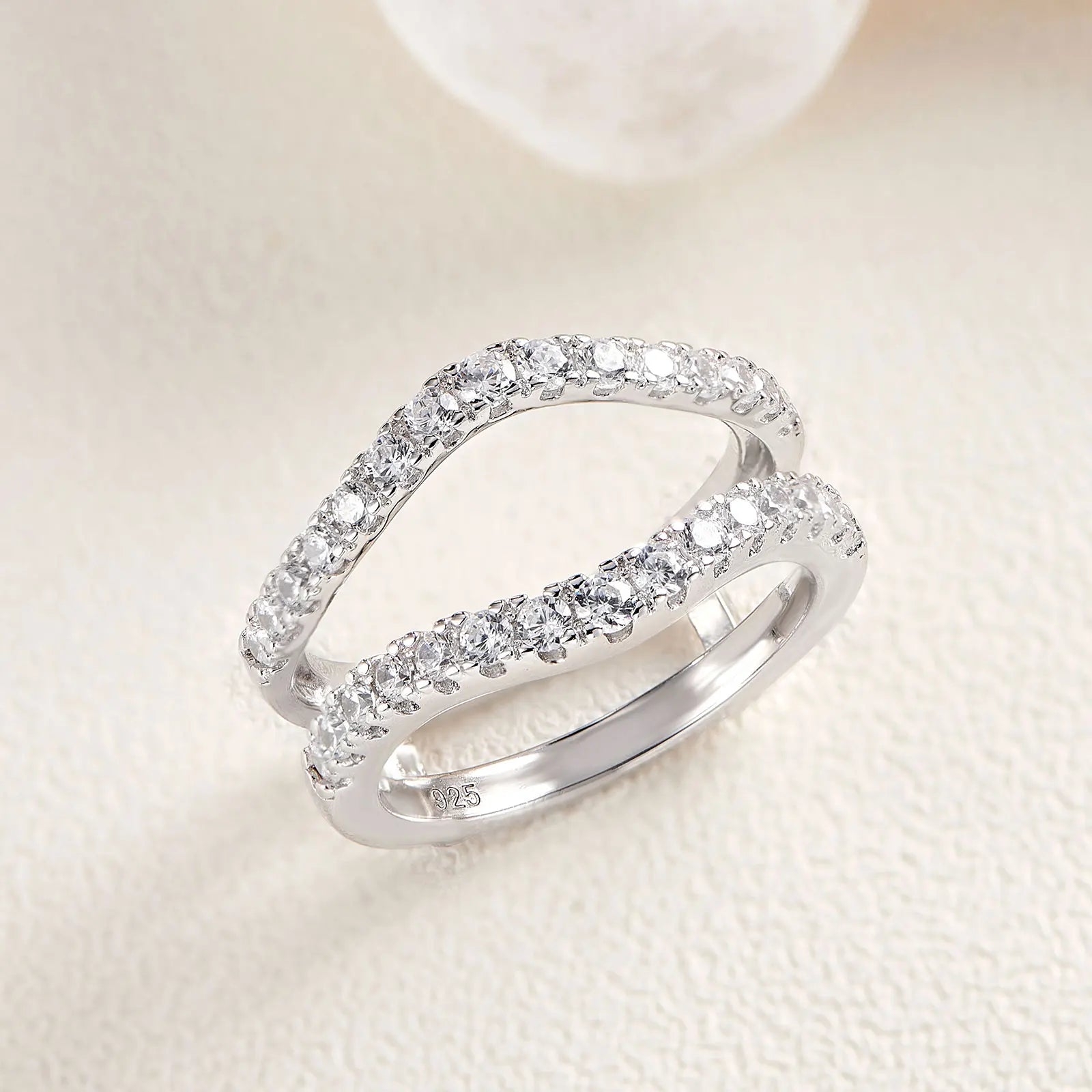 Newshe 925 Sterling Silver Moissanite Rings for Women Engagement Wedding Band Simulated Diamond Jewelry Luxury Enhancer Ring