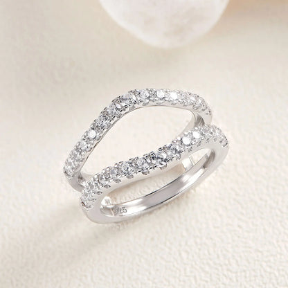 Newshe 925 Sterling Silver Moissanite Rings for Women Engagement Wedding Band Simulated Diamond Jewelry Luxury Enhancer Ring