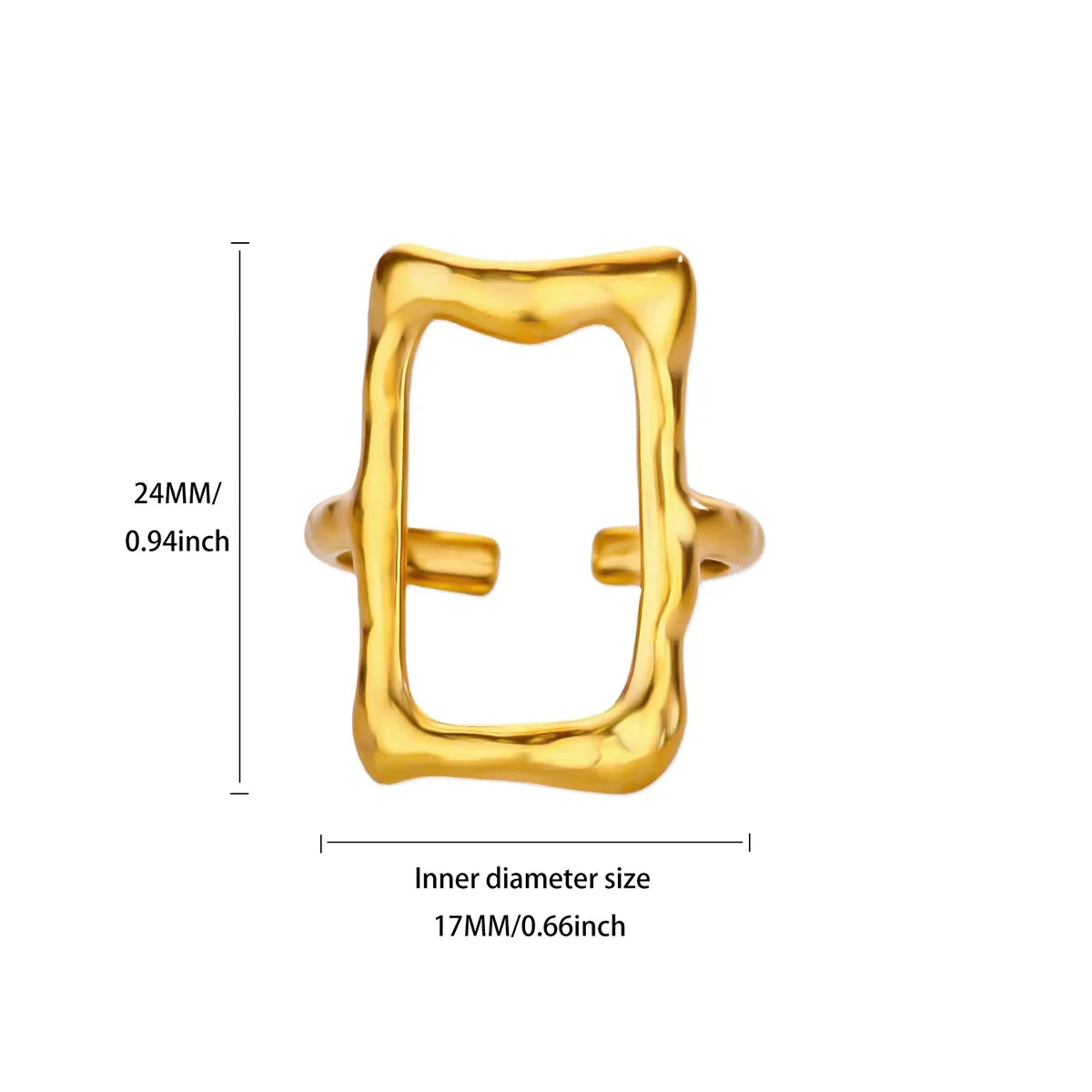 Stainless Steel Irregular Wave Rings For Women Creative Gold Color Adjustable Open Ring Female Jewelry Punk Rapper Anillos Gifts