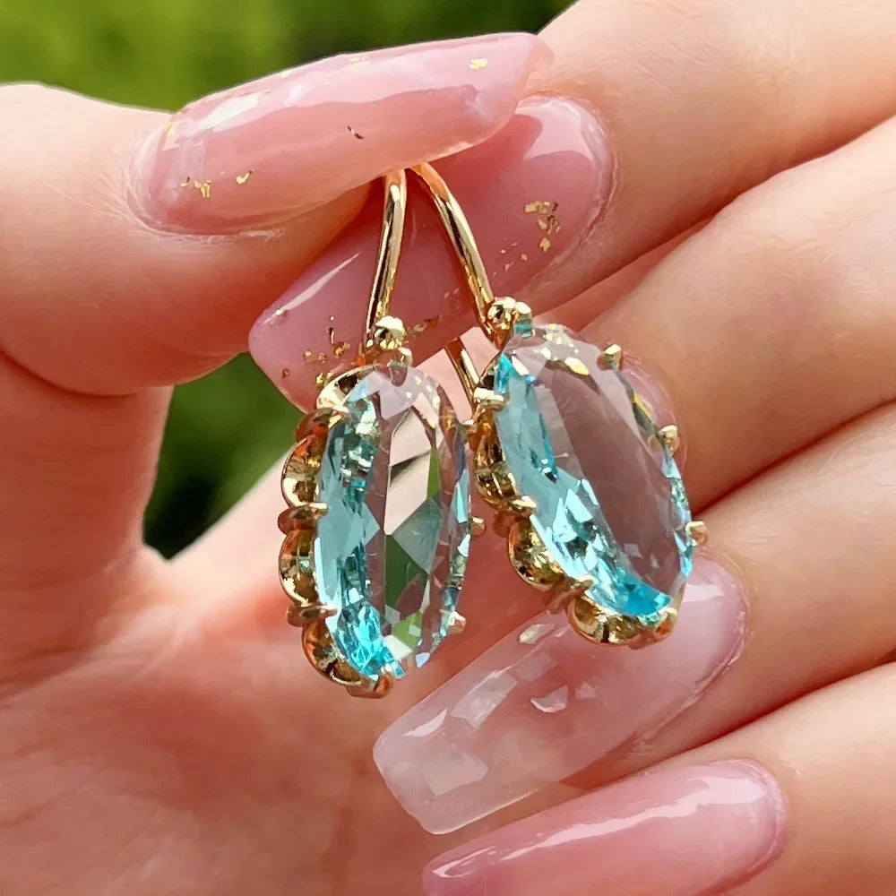 2025 New Colorful Crystal Zircon Bridal Earrings, European and American Personalized Fashion Trend, High End Jewelry