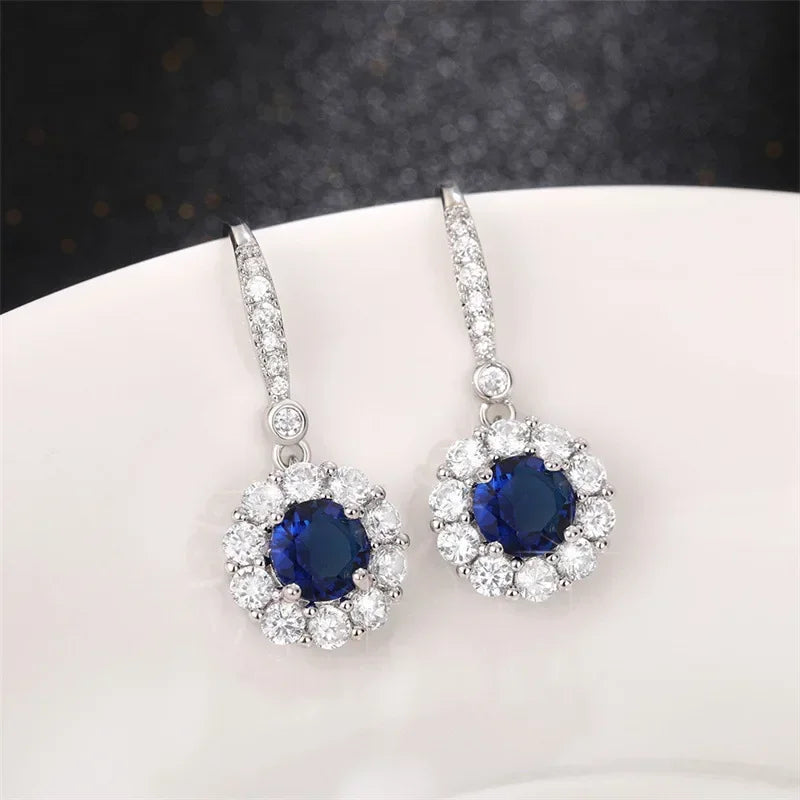 2025 New Colorful Crystal Zircon Bridal Earrings, European and American Personalized Fashion Trend, High End Jewelry